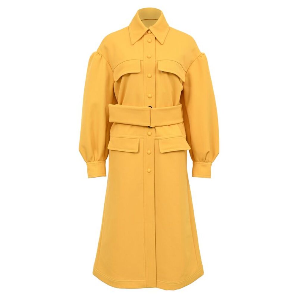 Fendi Trench Coat in Yellow Wool